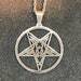 Sigil of Baphomet Church of Satan Seal Inverted Pentagram Stainless Steel Pendant Necklace Satanic Wiccan Pagan Occult Jewelry Gift - Silver