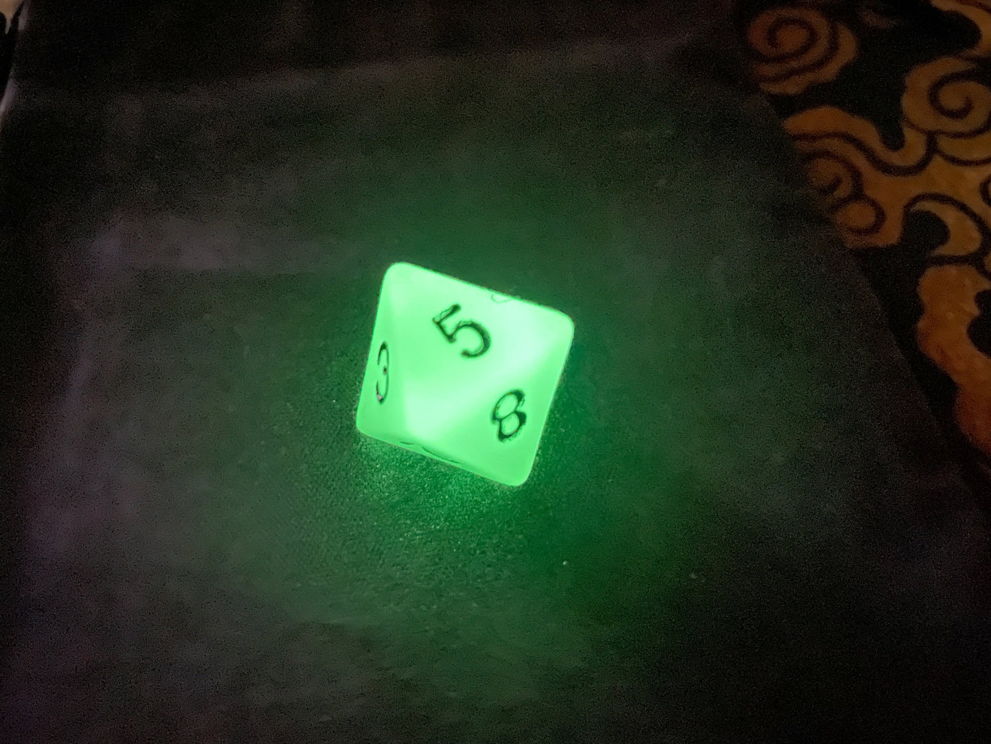 Glow in the Dark Fantasy Game Dice Set of Seven d20 d12 d10 d10 d8 d6 d4 Dungeons Gothic Dragons Pagan Wiccan Satanic Occult Magic Ritual