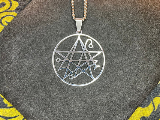 Necronomicon Book of the Dead Ash Pendant Necklace Stainless Steel Evil Dead Army of Darkness Magical Amulet Talisman Satanic Gift - Silver