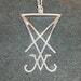 Sigil of Lucifer Seal of Satan Stainless Steel Pendant Necklace Gothic Satanic Wiccan Pagan Temple Church Occult Jewelry Gift - Silver