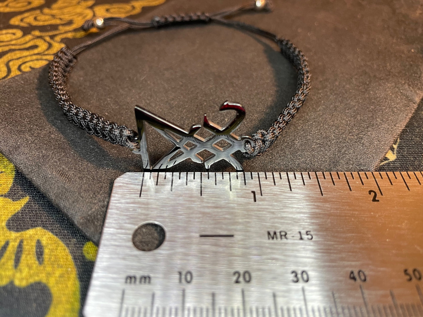 Sigil of Lucifer Seal of Satan Stainless Steel Paracord Friendship Bracelet Gothic Pagan Satanic Church Wiccan Occult Jewelry Gift - Black