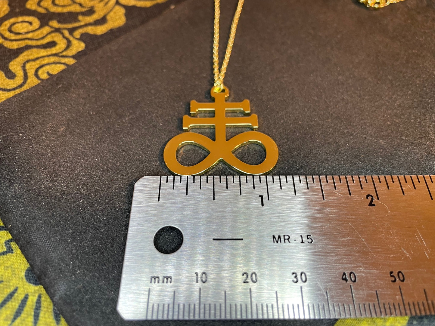 Leviathan Cross Sigil of Lucifer Baphomet Stainless Steel Small Pendant Necklace Gothic Satanic Wiccan Pagan Occult Jewelry Best Gift - Gold