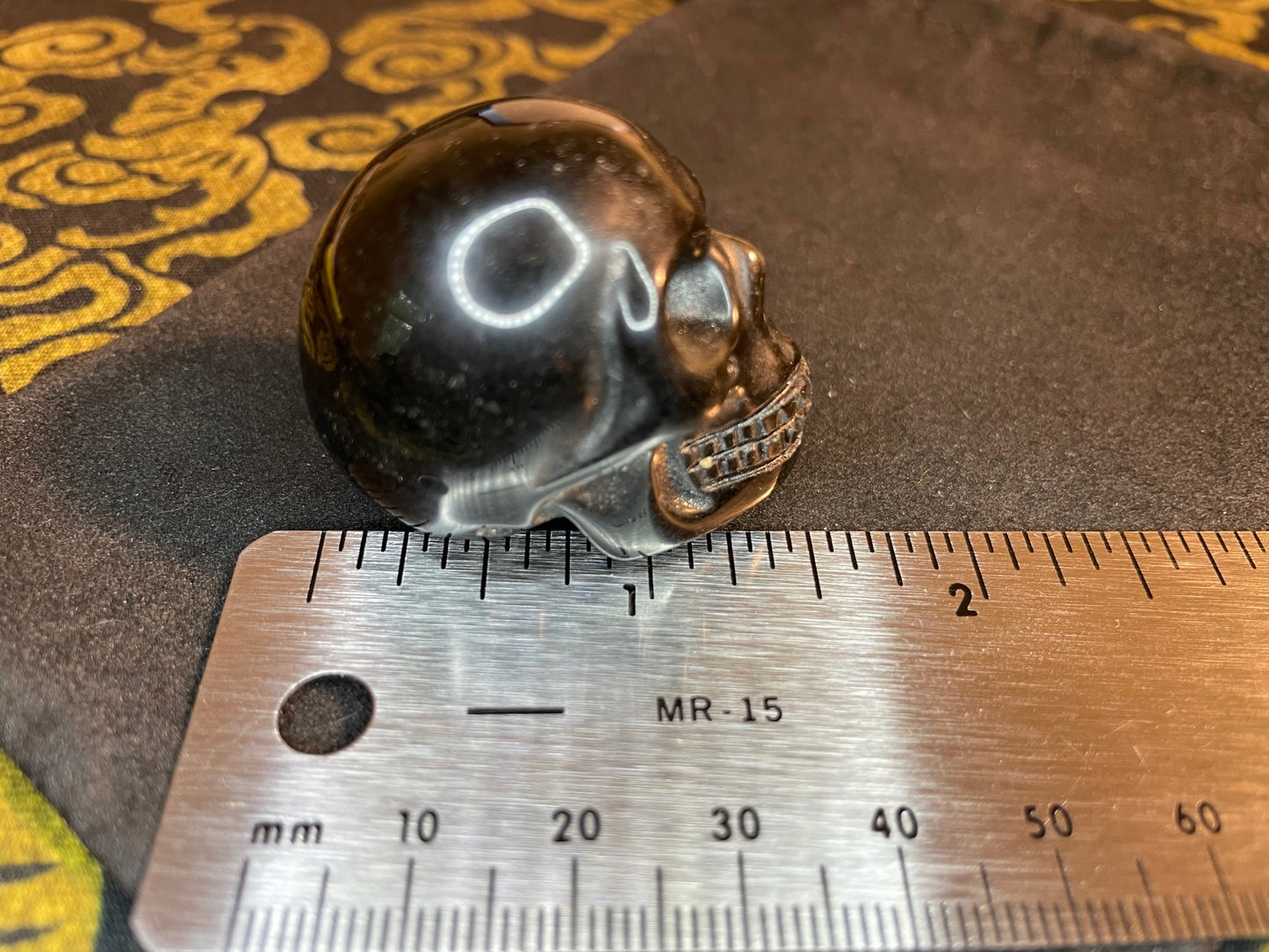 Obsidian Skull Natural Crystal Volcanic Glass Dragonglass Smoke Quartz Death Gothic Pagan Wiccan Satanic Occult Magic Ritual Stone - Black