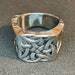 Viking Knot Nordic 19 mm  Wide Thick Band Woven Gordian Celtic Ring Gothic Vintage Satanic Wiccan Pagan Druid Occult Jewelry - Silver Color