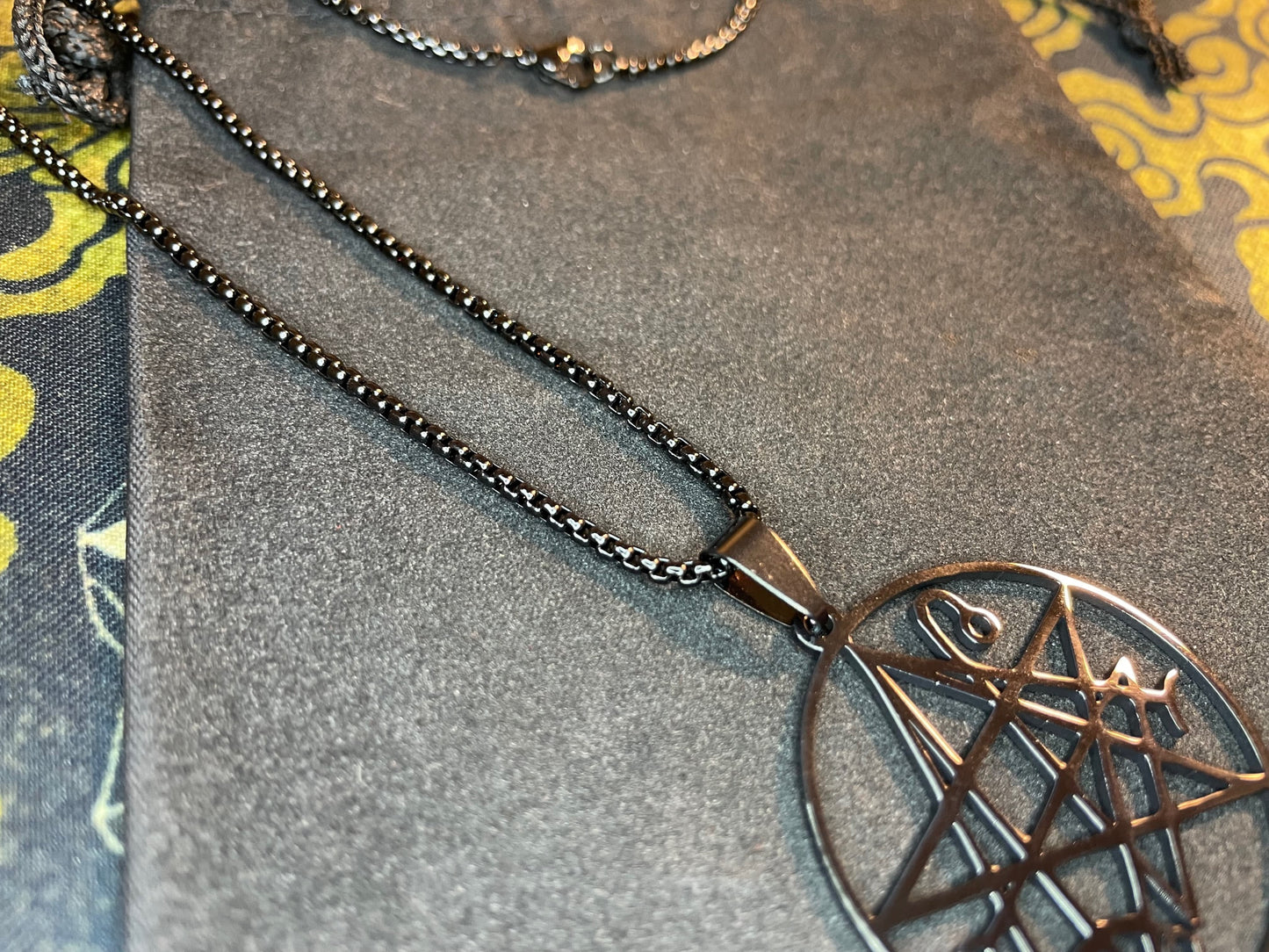 Necronomicon Book of the Dead Ash Pendant Necklace Stainless Steel Evil Dead Army of Darkness Magical Amulet Talisman Satanic Gift - Black