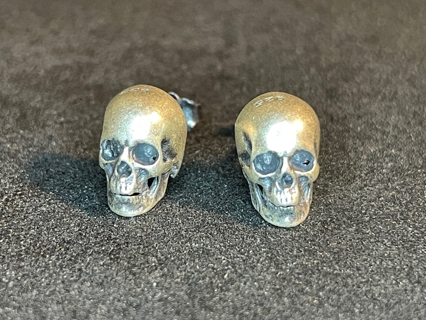 Sterling Silver Skull Earrings 925 Retro Biker Punk Punisher Terminator Skeleton Gothic Death Satanic Wiccan Pagan Druid Occult Jewelry Gift