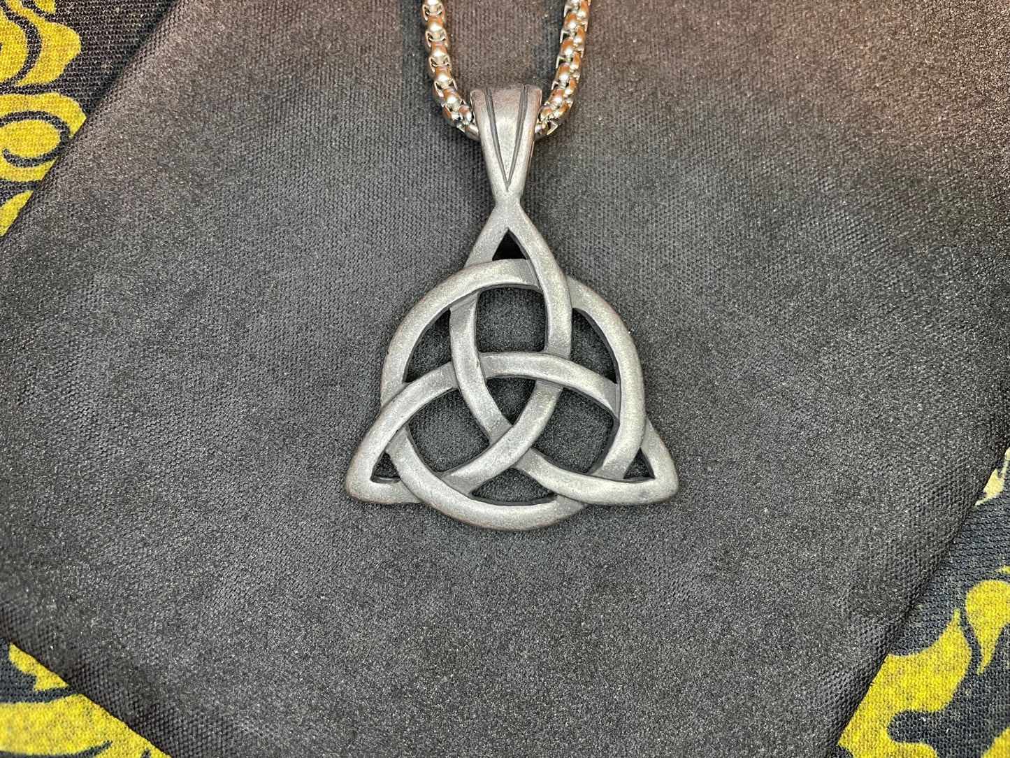 Celtic Triple Knot Viking Nordic Thor Loki Norse Steel Pendant Necklace Amulet Talisman Satanic Wiccan Pagan Occult Jewelry Gift -  Steel