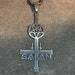 Inverted Upside Down Cross w/ Pentagram 666 Symbol Pendant Necklace Vintage Occult Gothic Dark Pagan Satanic Men Women Jewelry Gift - Black