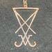 Sigil of Lucifer Seal of Satan Stainless Steel Pendant Necklace Gothic Satanic Wiccan Pagan Temple Church Occult Jewelry Gift - Rose Gold