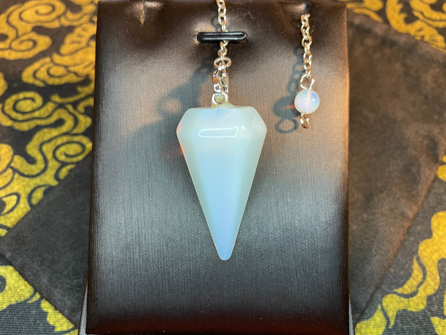 Blue Opal Healing Biolocation Pendulum Natural Gemstone Divination Crystal Gothic Pagan Wiccan Satanic Occult Magic Ritual Stone - Opalite