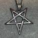 Mystical Upside Down Woven Inverted Pentagram Stainless Steel Retro Pendant Necklace Gothic Satanic Wiccan Occult Jewelry Best Gift - Black