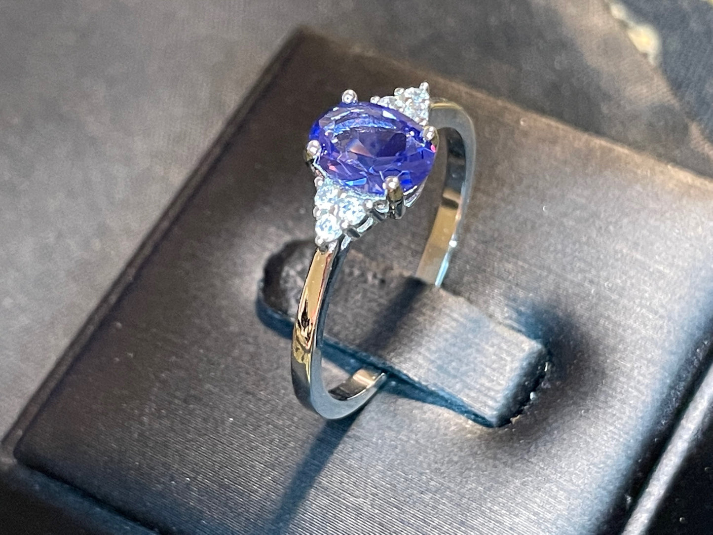 Brilliant Tanzanite Gemstone Diamond 925 Sterling Silver Ring Band Goth Retro Wedding Gift Satanic Pagan Wiccan Occult Jewelry Gift - Blue