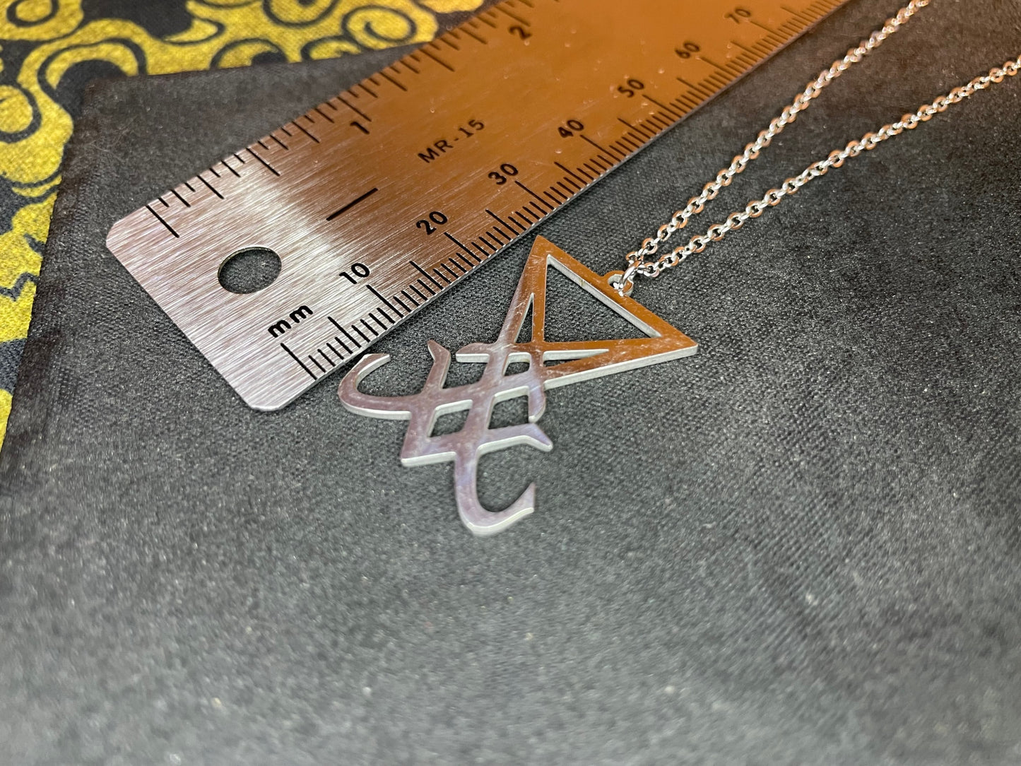 Sigil of Lucifer Seal of Satan Morning Star Venus Light-Bringer Stainless Steel Pendant Necklace Satanic Wiccan Occult Jewelry Gift - Silver