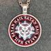 Hail Satan 666 Sigil of Baphomet Leviathan Cross Pentagram Glass Stainless Steel Pendant Necklace Satanic Occult Jewelry Best Gift - Silver