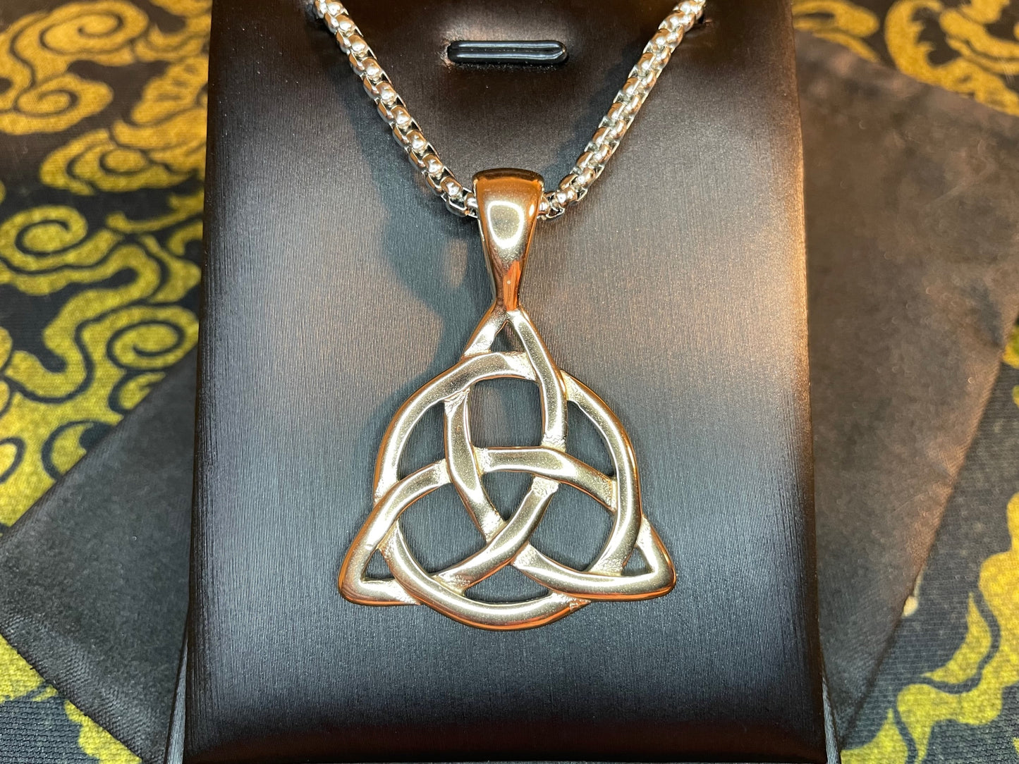 Celtic Triple Knot Viking Nordic Thor Loki Norse Steel Pendant Necklace Amulet Talisman Satanic Wiccan Occult Jewelry Best Gift - Rose Gold