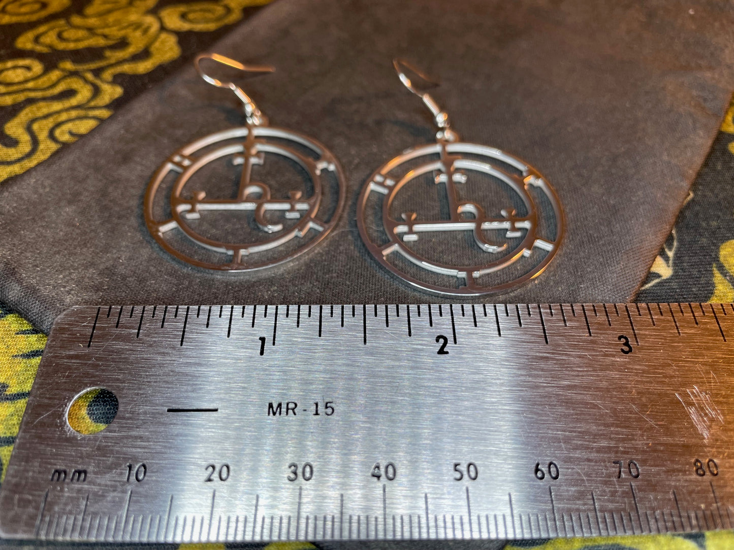 Demon Seal of Lilith Sigil Goddess Lucifer Stainless Steel Pendant Earrings Gothic Pagan Satanic Wiccan Occult Pagan Jewelry Gift - Silver