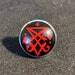 Sigil of Lucifer Leviathan Cross Inverted Pentagram Star Glass Stainless Steel Lapel Pin Satanic Wiccan Occult Jewelry Gift - Black, Red