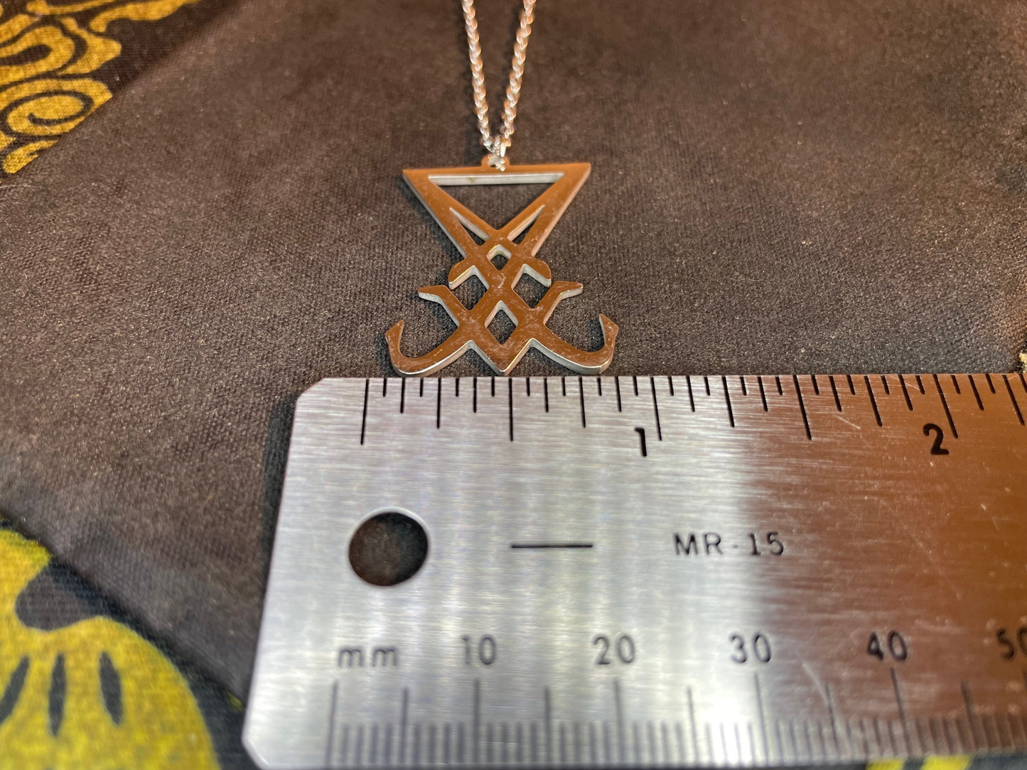 Sigil of Lucifer Seal of Satan Morning Star Venus Light-Bringer Stainless Steel Pendant Necklace Satanic Wiccan Occult Jewelry Gift - Silver