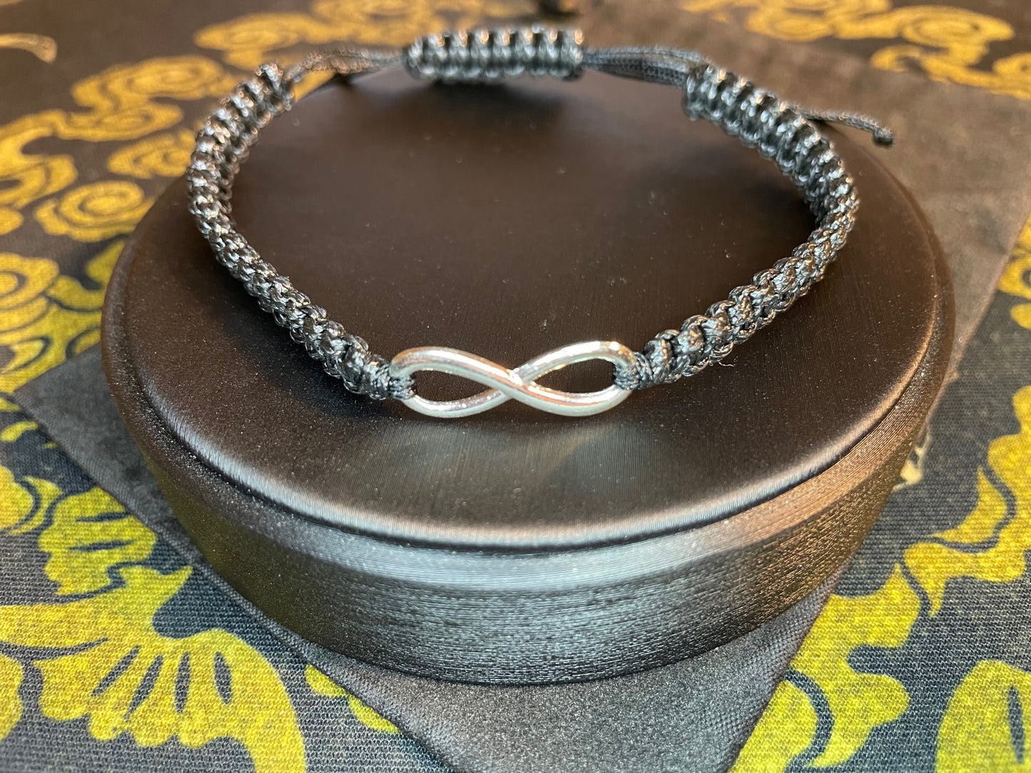 Infinity Symbol Stainless Steel Paracord Love Friendship Bracelet Gothic Pagan Satanic Witchcraft Druid Wicca Occult Jewelry Gift - Black