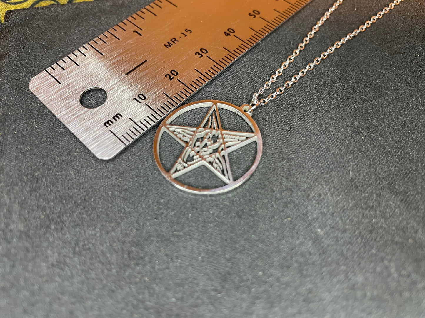 Sigil of Baphomet Church of Satan Seal Inverted Pentagram Stainless Steel Pendant Necklace Satanic Wiccan Pagan Occult Jewelry Gift - Silver