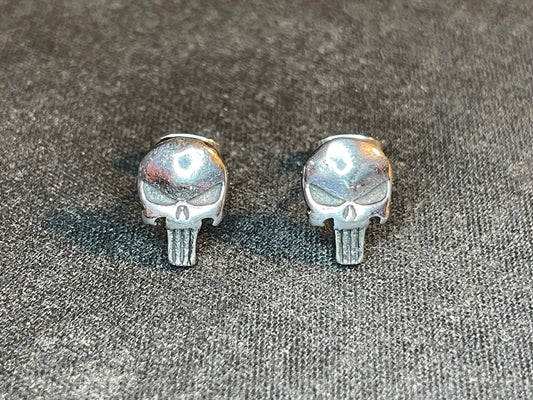 Punisher Skull Earrings Stainless Steel Retro Biker Punk Punisher Terminator Skeleton Gothic Death Satanic Wiccan Pagan Occult Jewelry Gift