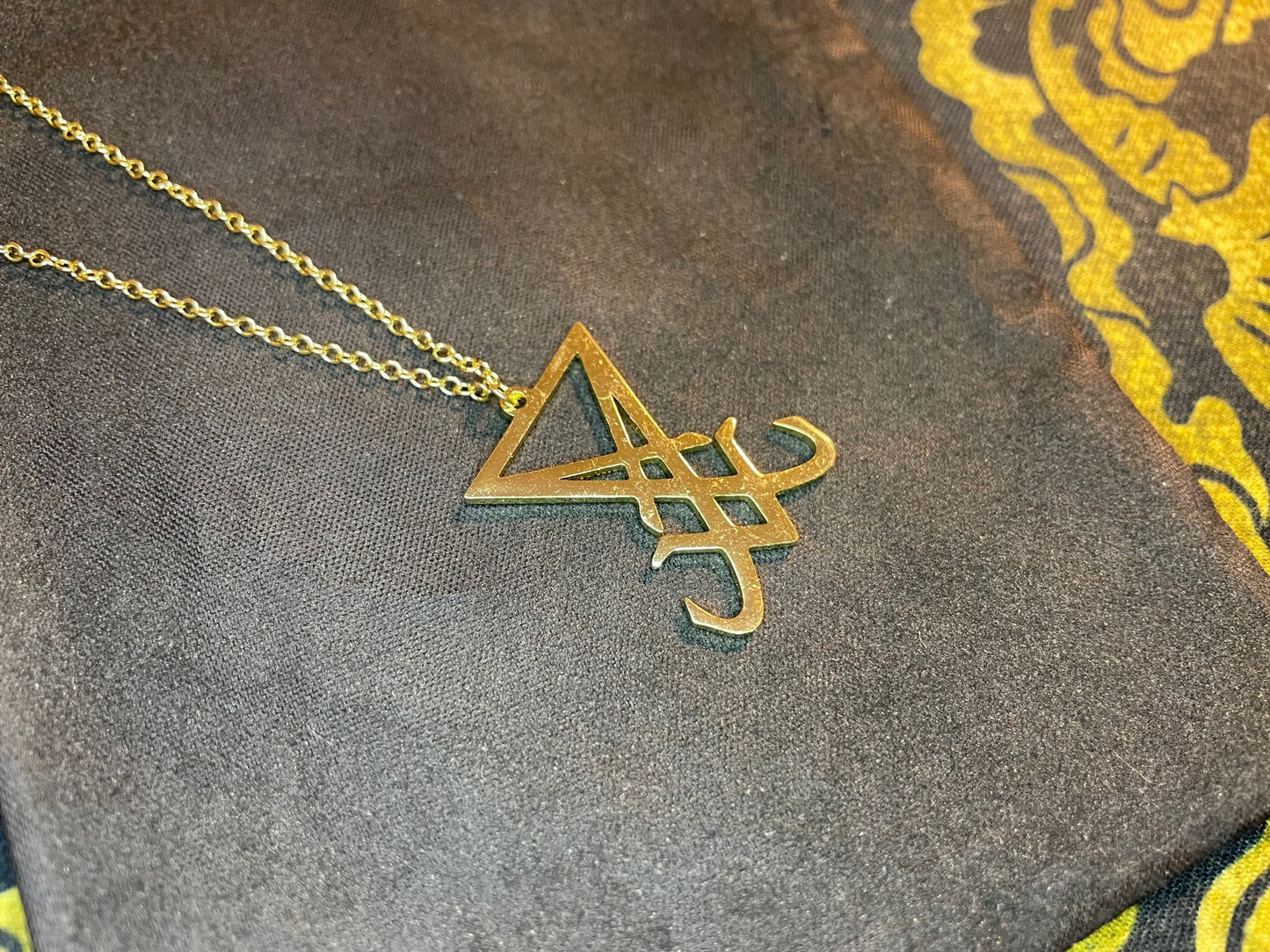 Sigil of Lucifer Seal of Satan Morning Star Venus Light-Bringer Stainless Steel Pendant Necklace Satanic Wiccan Occult Jewelry Gift - Gold