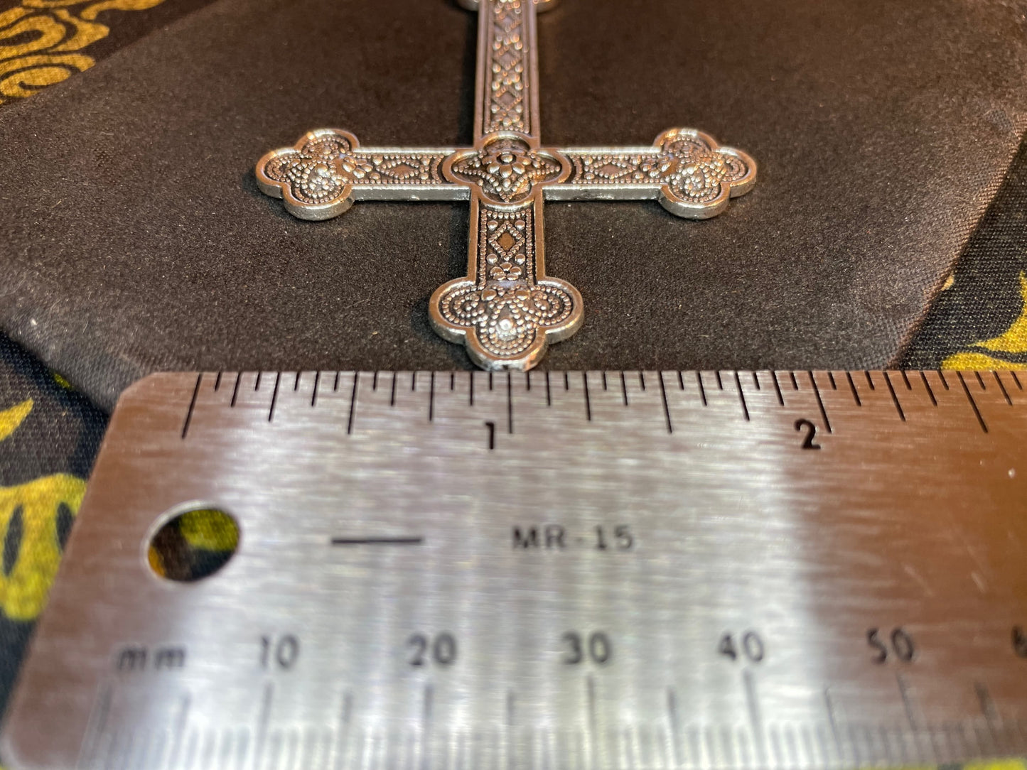 Large Ornate Upside Down Cross Inverted Crucifix Hand-Poured Aluminum Pendant Necklace Gothic Pagan Satanic Witchcraft Wiccan Gift - Silver