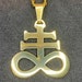 Leviathan Cross Sigil of Lucifer Baphomet Stainless Steel Pendant Necklace Gothic Satanic Wiccan Pagan Druid Occult Jewelry - Gold Color