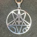 Demonic Seal Sigil Upside Down Cross Inverted Pentagram Stainless Steel Necklace Satanic Gothic Pagan Wiccan Occult Jewelry - Silver Color