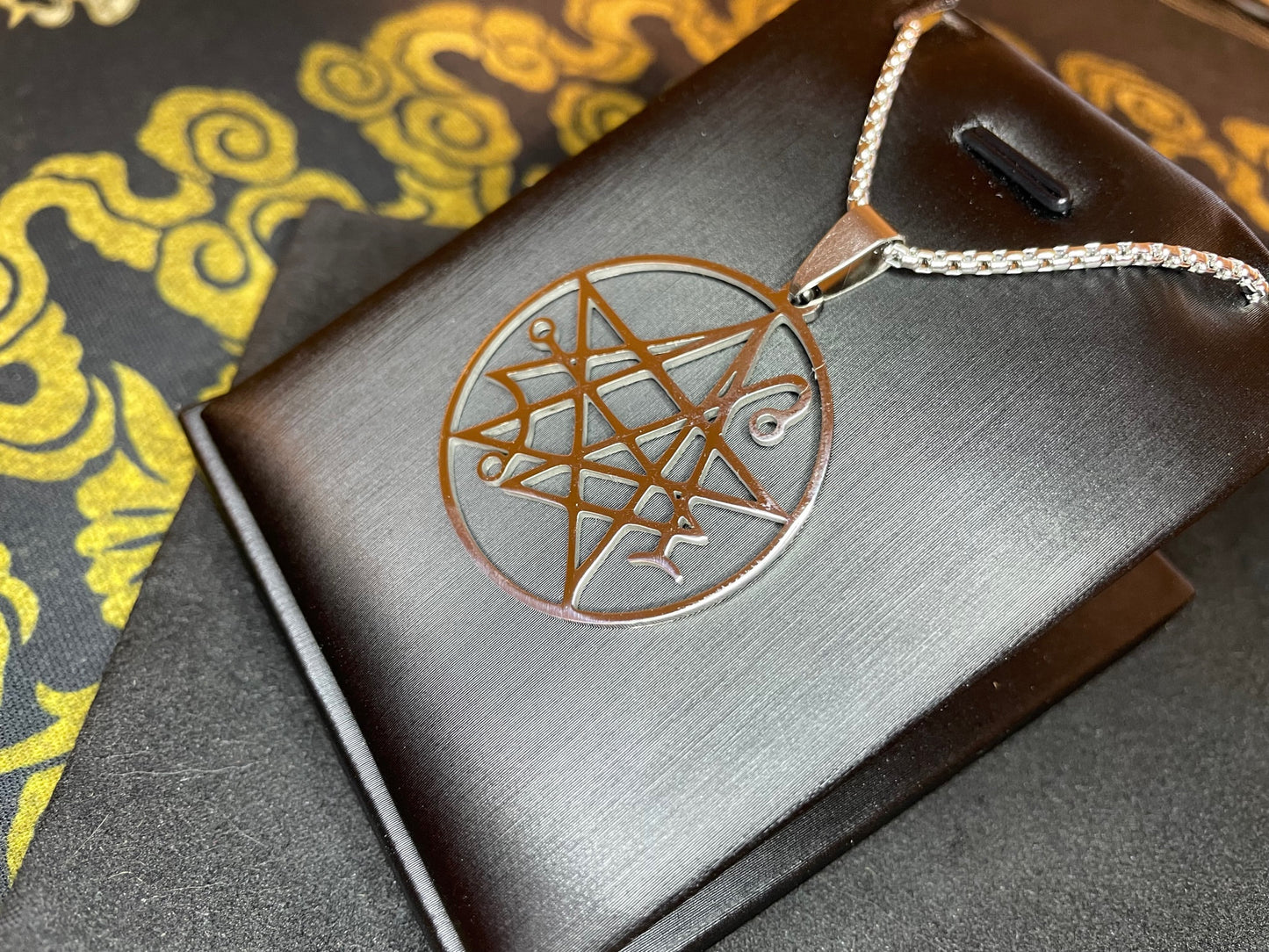 Necronomicon Book of the Dead Ash Pendant Necklace Stainless Steel Evil Dead Army of Darkness Magical Amulet Talisman Satanic Gift - Silver