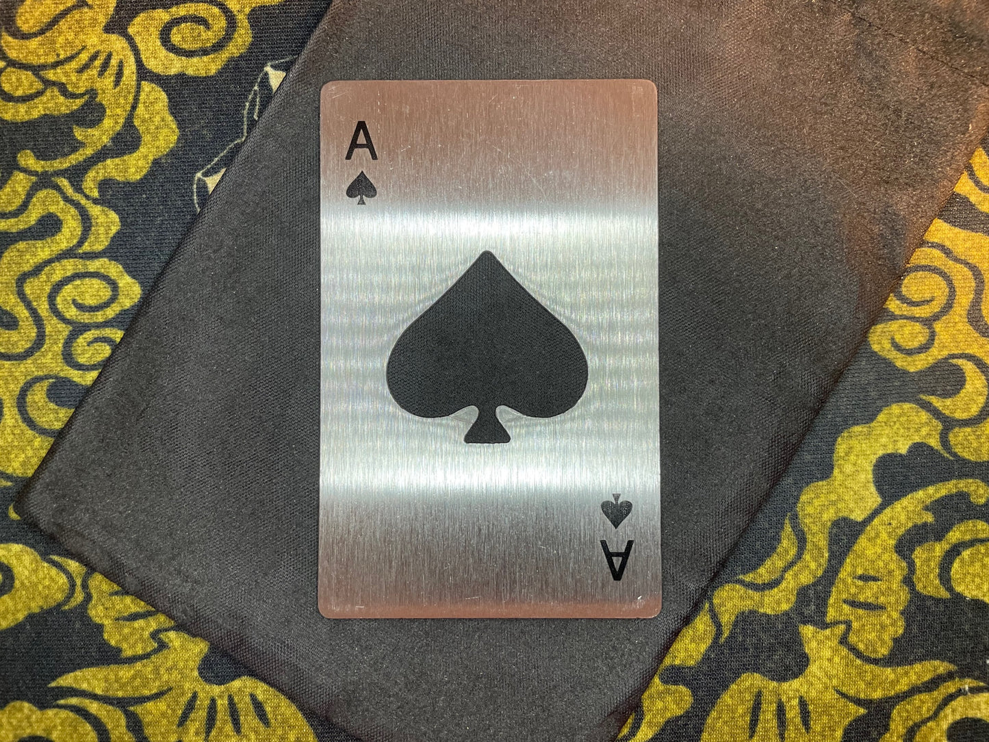 Ace of Spades Bottle Opener Death Card Power Wealth Luck Poker Deck Steel Gothic Satanic Pagan Wiccan Occult Jewelry Best Man Gift - Silver