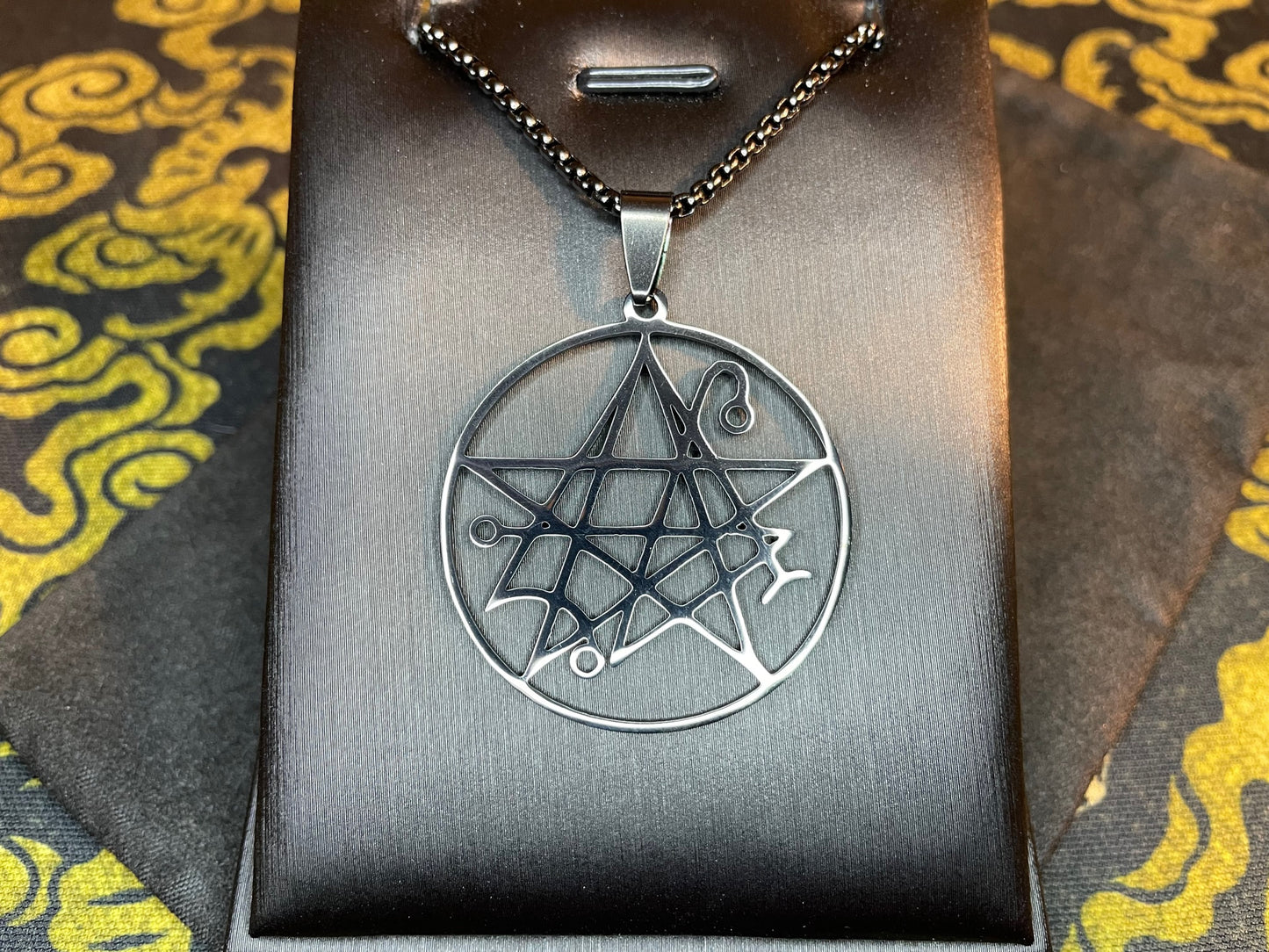 Necronomicon Book of the Dead Ash Pendant Necklace Stainless Steel Evil Dead Army of Darkness Magical Amulet Talisman Satanic Gift - Black