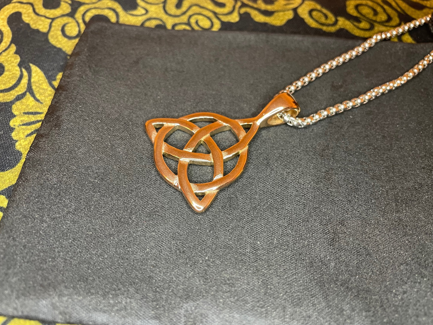 Celtic Triple Knot Viking Nordic Thor Loki Norse Steel Pendant Necklace Amulet Talisman Satanic Wiccan Occult Jewelry Best Gift - Rose Gold