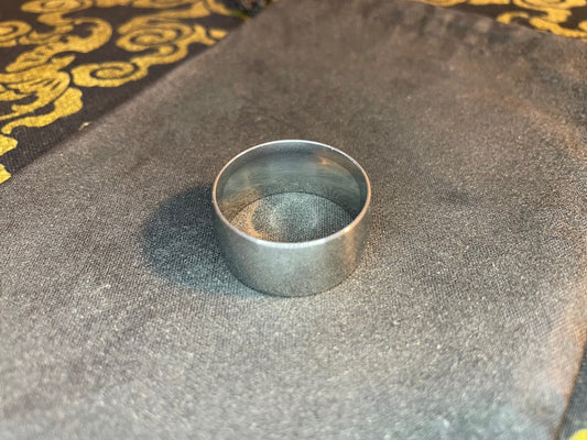 Silver Stainless Steel Ring 11 mm Wide Band Gothic Wedding Classic Vintage Satanic Pagan Wiccan Occult Jewelry Gift - Unisex Men's Women's