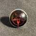 Sigil of Baphomet Inverted Pentagram Goat Head Glass Stainless Steel Lapel Pin Wiccan Satanic Gothic Pagan Witchcraft Druid - Red Color