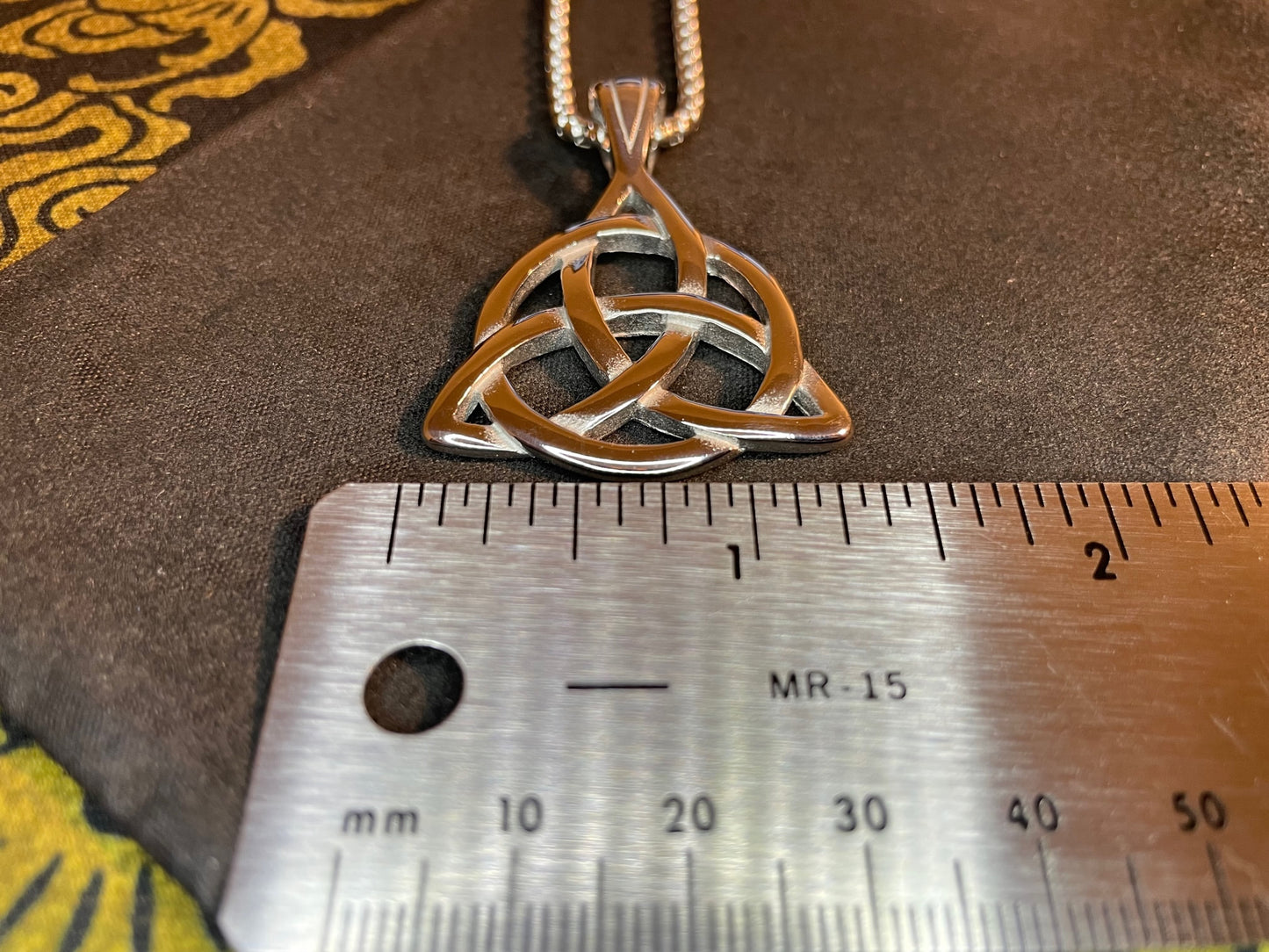 Celtic Triple Knot Viking Nordic Thor Loki Norse Steel Pendant Necklace Amulet Talisman Satanic Wiccan Pagan Occult Jewelry Gift -  Silver