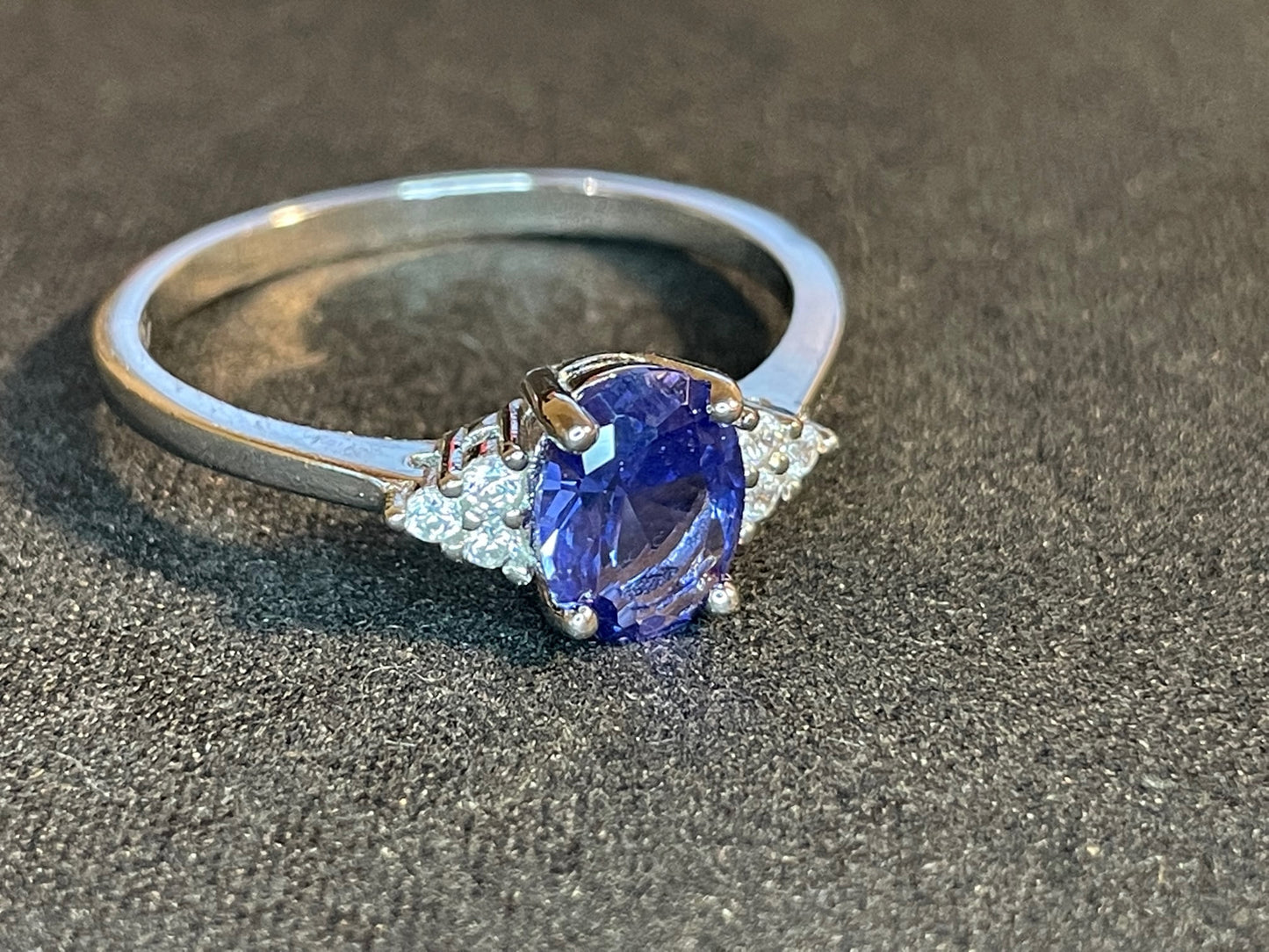 Brilliant Tanzanite Gemstone Diamond 925 Sterling Silver Ring Band Goth Retro Wedding Gift Satanic Pagan Wiccan Occult Jewelry Gift - Blue