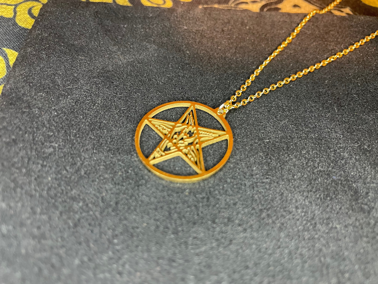 Sigil of Baphomet Church of Satan Seal Inverted Pentagram Stainless Steel Pendant Necklace Satanic Wiccan Pagan Occult Jewelry Gift - Gold