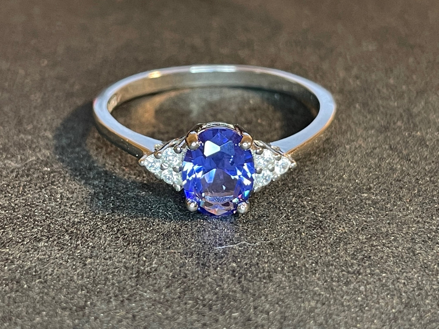 Brilliant Tanzanite Gemstone Diamond 925 Sterling Silver Ring Band Goth Retro Wedding Gift Satanic Pagan Wiccan Occult Jewelry Gift - Blue