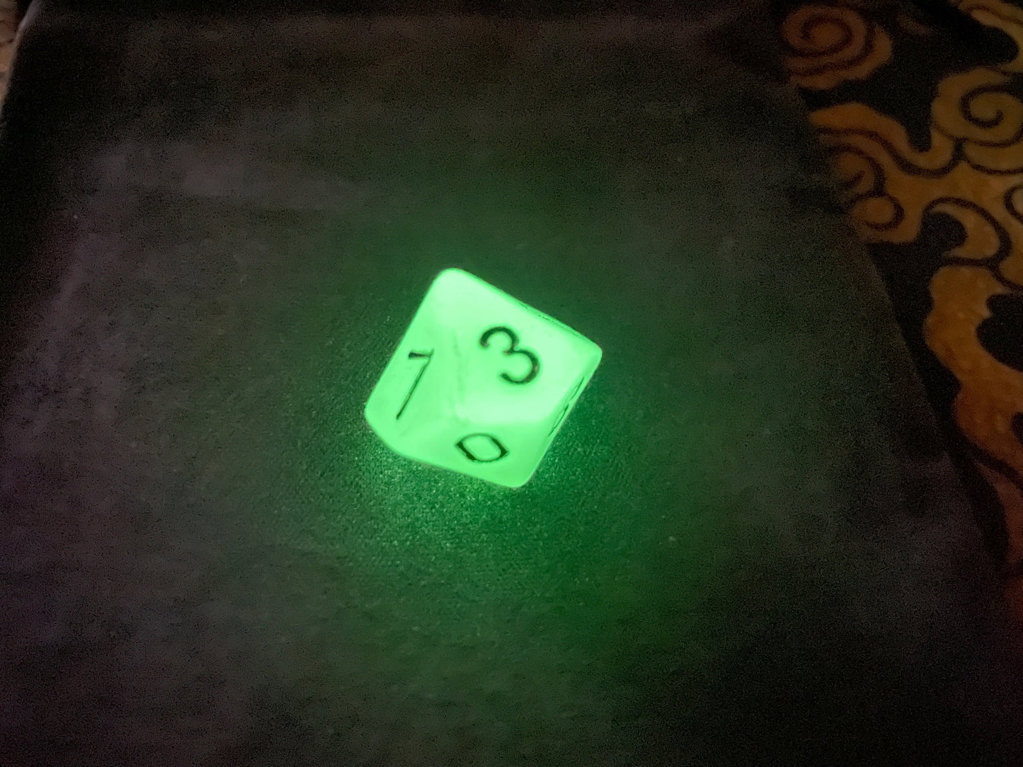 Glow in the Dark Fantasy Game Dice Set of Seven d20 d12 d10 d10 d8 d6 d4 Dungeons Gothic Dragons Pagan Wiccan Satanic Occult Magic Ritual