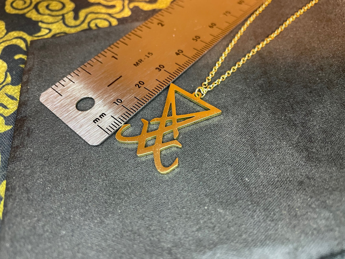 Sigil of Lucifer Seal of Satan Morning Star Venus Light-Bringer Stainless Steel Pendant Necklace Satanic Wiccan Occult Jewelry Gift - Gold