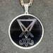 Sigil of Lucifer Talisman Stainless Steel Enamel Necklace Gothic Satanic Wiccan Pagan Temple Church Occult Jewelry - Black & Silver Color