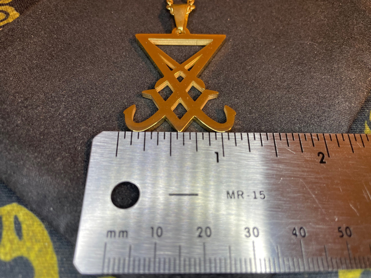 Sigil of Lucifer Seal of Satan Morning Star Venus Light-Bringer Stainless Steel Pendant Necklace Satanic Wiccan Occult Jewelry Gift - Gold