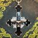 Upside Down Inverted Cross w/ Horned Skull Stainless Steel Pendant Biker Necklace Gothic Satanic Pagan Wiccan Occult Jewelry - Black Color