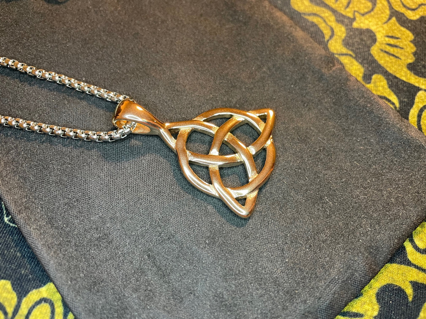 Celtic Triple Knot Viking Nordic Thor Loki Norse Steel Pendant Necklace Amulet Talisman Satanic Wiccan Occult Jewelry Best Gift - Rose Gold