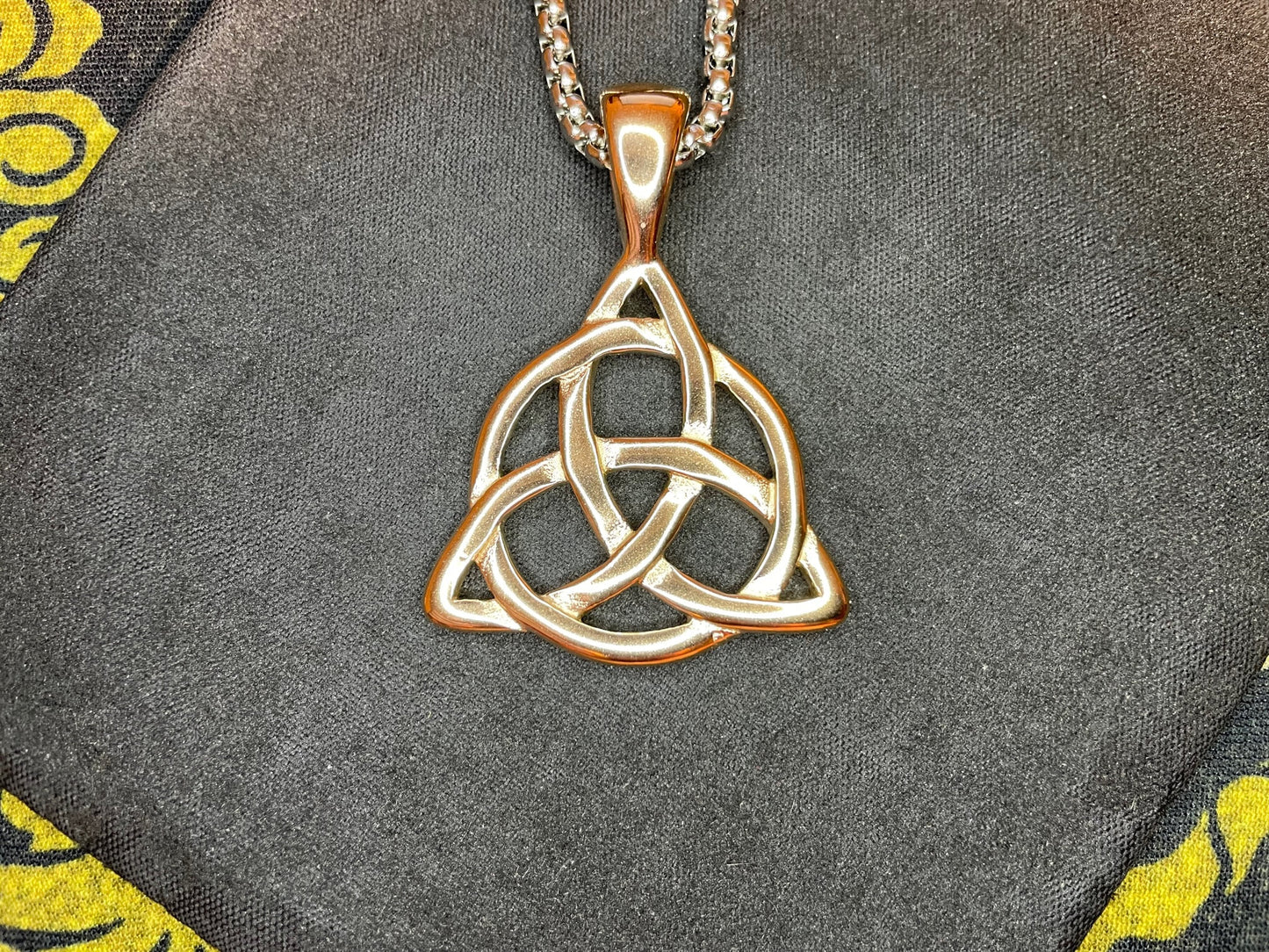 Celtic Triple Knot Viking Nordic Thor Loki Norse Steel Pendant Necklace Amulet Talisman Satanic Wiccan Occult Jewelry Best Gift - Rose Gold