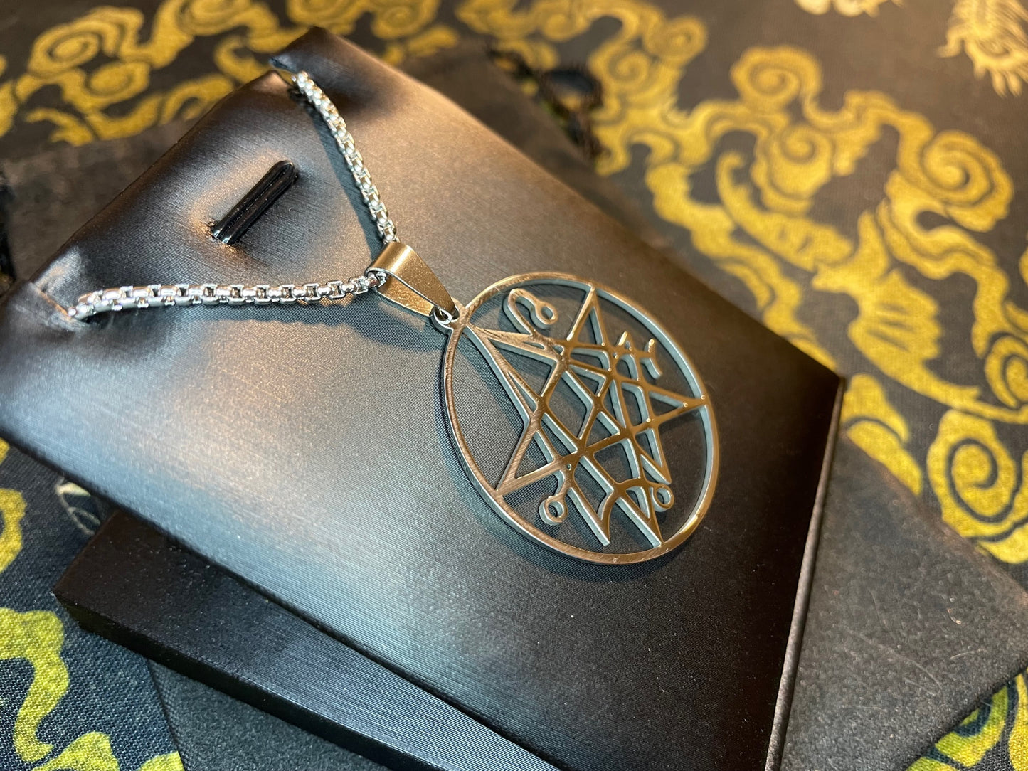 Necronomicon Book of the Dead Ash Pendant Necklace Stainless Steel Evil Dead Army of Darkness Magical Amulet Talisman Satanic Gift - Silver