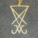 Sigil of Lucifer Seal of Satan Stainless Steel Pendant Necklace Gothic Satanic Wiccan Pagan Temple Church Occult Jewelry Gift - Gold