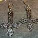 Ornate Upside Down Cross Inverted Crucifix Hand-Poured Aluminum Pendant Earrings Gothic Occult Pagan Satanic Wiccan Jewelry Gift - Black