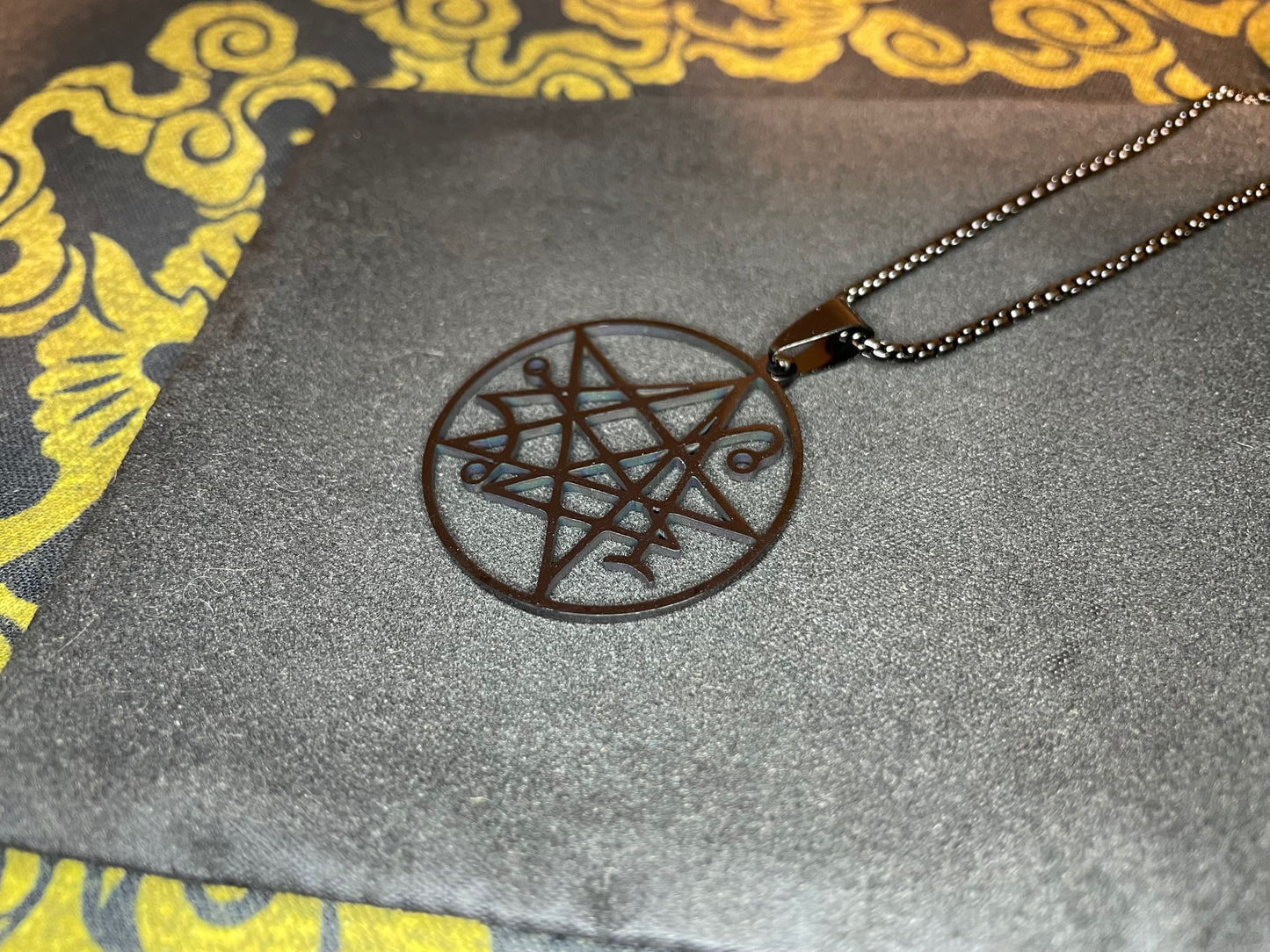 Necronomicon Book of the Dead Ash Pendant Necklace Stainless Steel Evil Dead Army of Darkness Magical Amulet Talisman Satanic Gift - Black